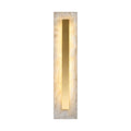 Wide Alabaster Panel Brass Wall Light on a white background