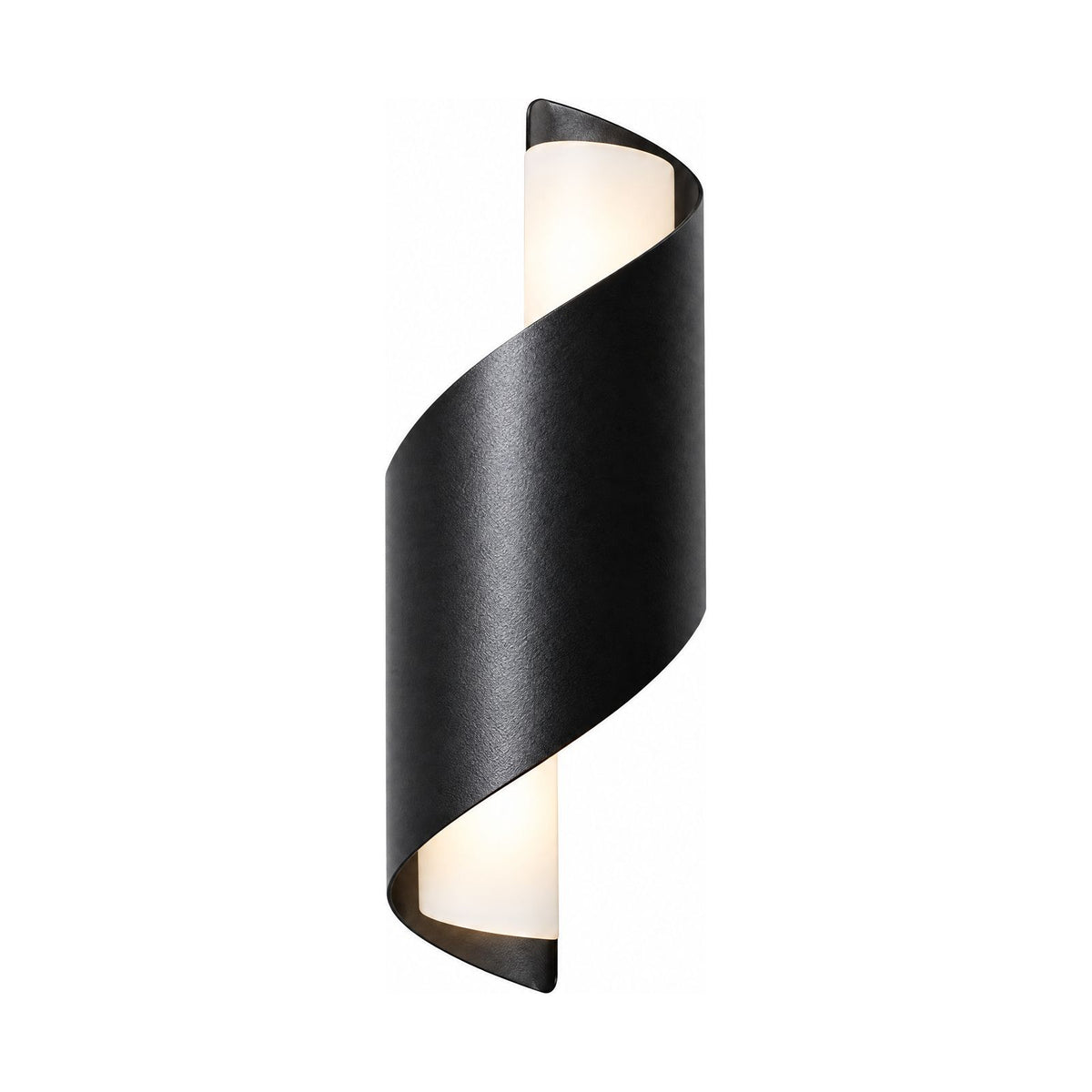 Wrap Around Aluminium and Glass Up Down Wall Light on a white background