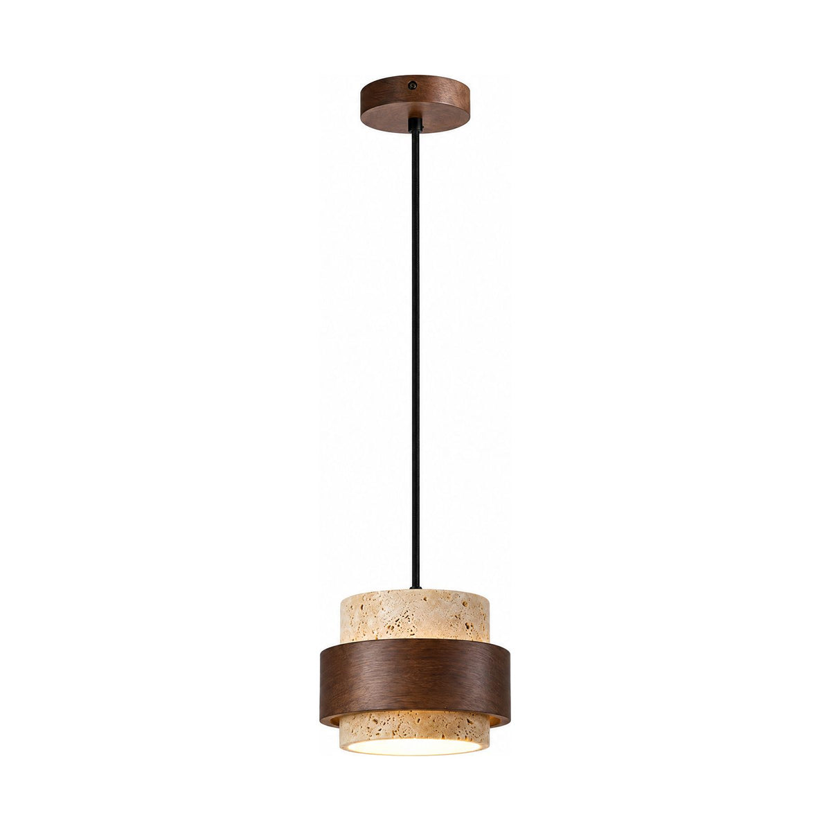 Yellow Travertine Single or Multi-Head Pendant Light on a white background